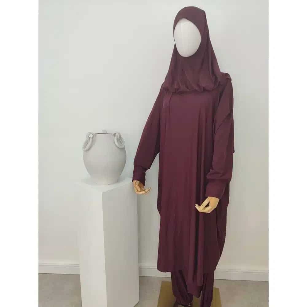 Jilbab de bain bordeaux