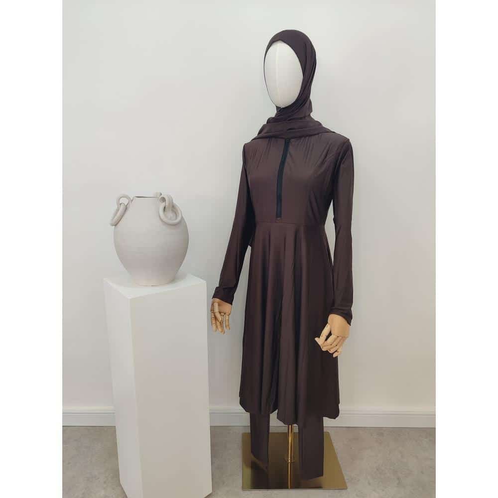 Burkini 3 pièces 6021 - marron chocolat (lot par 4)